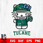 Tulane Green Wave Hello Kitty NCAA 1 Svg Eps Dxf Png File, Digital Download, Instant Download