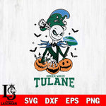 Tulane Green Wave Jack Skellington 2 halloween Svg Eps Dxf Png File, NCAA svg, Digital Download, Instant Download