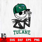 Tulane Green Wave Jack Skellington 3 Halloween Svg Eps Dxf Png File, NCAA svg, Digital Download, Instant Download