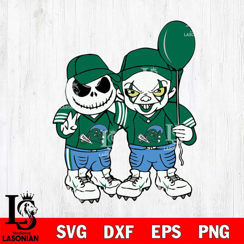 Tulane Green Wave Jack Skellington And Pennywise Football Svg Eps Dxf Png File, NCAA svg, Digital Download, Instant Download