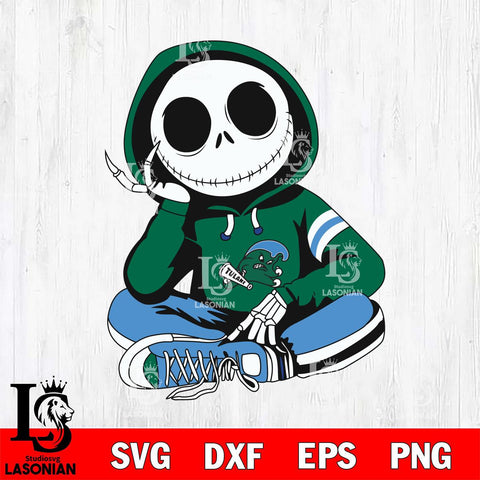 Tulane Green Wave Jack Skellington halloween Svg Eps Dxf Png File, NCAA svg, Digital Download, Instant Download