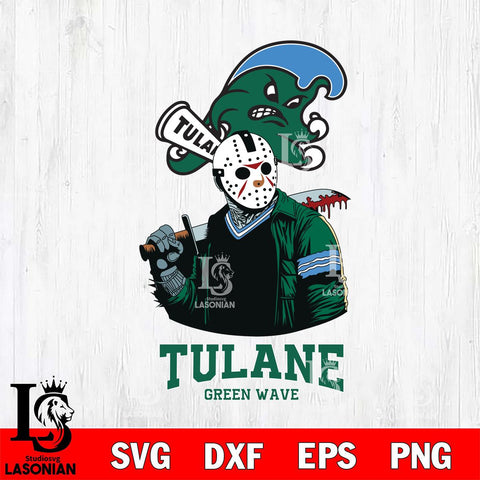 Tulane Green Wave Jason Voorhees 10 Svg Eps Dxf Png File, Digital Download