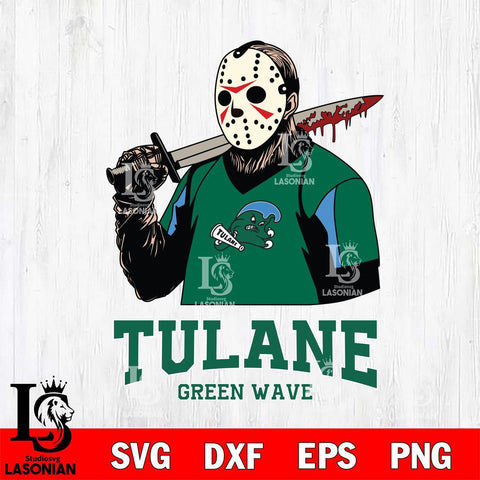 Tulane Green Wave Jason Voorhees 11 Svg Eps Dxf Png File, Digital Download