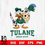 Tulane Green Wave Jason Voorhees 12 Svg Eps Dxf Png File, Digital Download