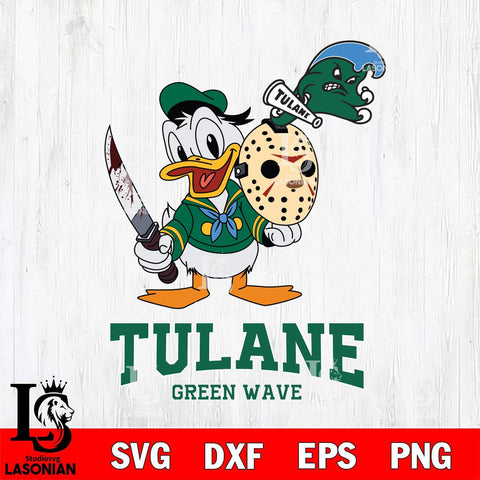 Tulane Green Wave Jason Voorhees 12 Svg Eps Dxf Png File, Digital Download