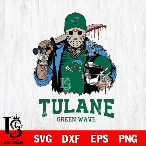 Tulane Green Wave Jason Voorhees 2 Svg Eps Dxf Png File, Digital Download