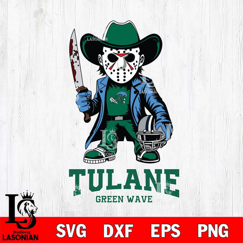 Tulane Green Wave Jason Voorhees 3 Svg Eps Dxf Png File, Digital Download