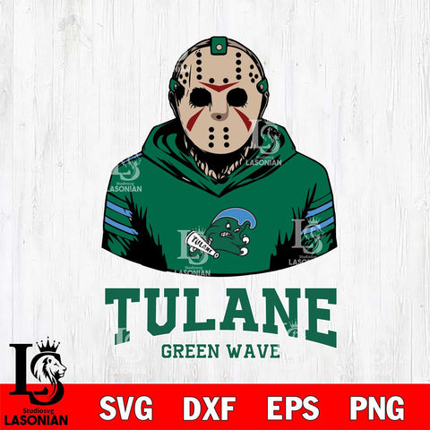 Tulane Green Wave Jason Voorhees 4 Svg Eps Dxf Png File, Digital Download
