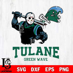 Tulane Green Wave Jason Voorhees 5 Svg Eps Dxf Png File, Digital Download