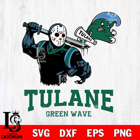 Tulane Green Wave Jason Voorhees 5 Svg Eps Dxf Png File, Digital Download