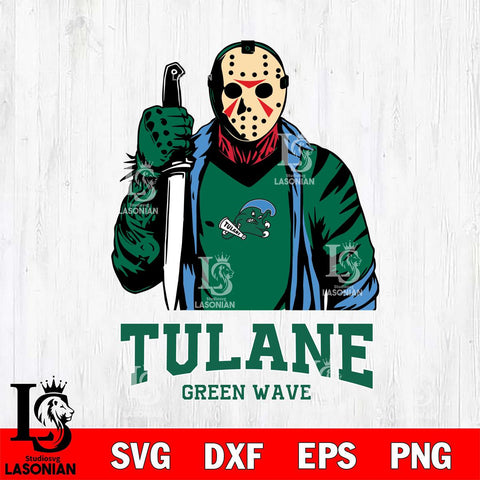 Tulane Green Wave Jason Voorhees 6 Svg Eps Dxf Png File, Digital Download