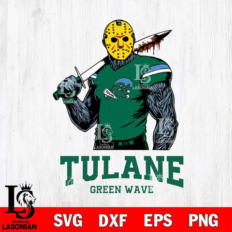 Tulane Green Wave Jason Voorhees 7 Svg Eps Dxf Png File, Digital Download