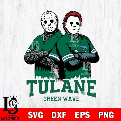 Tulane Green Wave Jason Voorhees 8 Svg Eps Dxf Png File, Digital Download