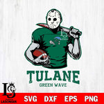 Tulane Green Wave Jason Voorhees 9 Svg Eps Dxf Png File, Digital Download