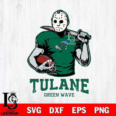 Tulane Green Wave Jason Voorhees 9 Svg Eps Dxf Png File, Digital Download