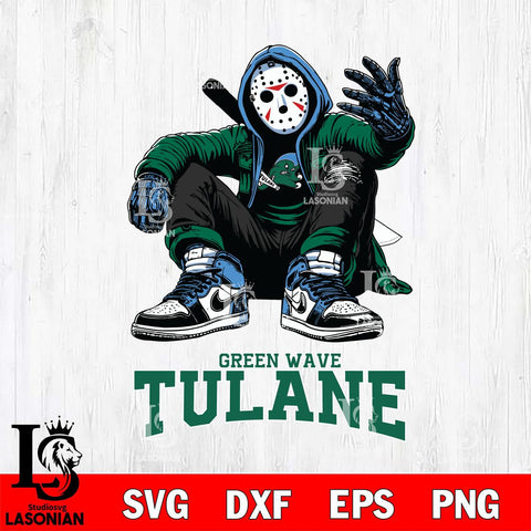 Tulane Green Wave Jason Voorhees Halloween SVG Svg Eps Dxf Png File, Digital Download, Instant Download