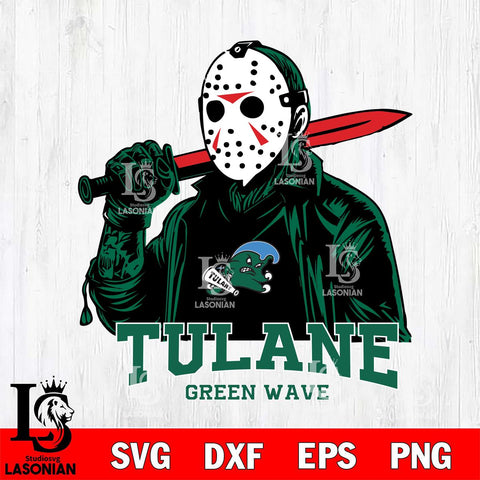 Tulane Green Wave Jason Voorhees Horror 12 Svg Eps Dxf Png File, NCAA svg, Digital Download, Instant Download