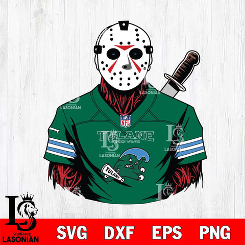 Tulane Green Wave Jason Voorhees Horror 4 Svg Eps Dxf Png File, NCAA svg, Digital Download, Instant Download