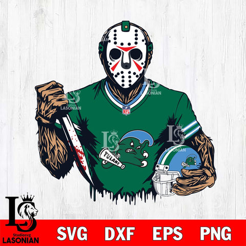 Tulane Green Wave Jason Voorhees Horror 5 Svg Eps Dxf Png File, NCAA svg, Digital Download, Instant Download