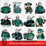 Tulane Green Wave Jason Voorhees Horror Bundle 12 SVG Eps Dxf Png File, bundle NCAA svg, Digital Download, Instant Download