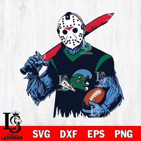 Tulane Green Wave Jason Voorhees Horror Halloween 2 Svg Eps Dxf Png File, NCAA svg, Digital Download, Instant Download