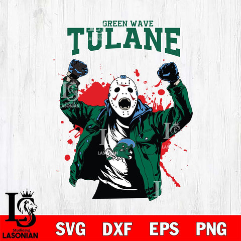 Tulane Green Wave Jason Voorhees Horror Halloween 3 Svg Eps Dxf Png File, NCAA svg, Digital Download, Instant Download
