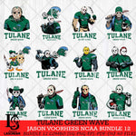 Tulane Green Wave Jason Voorhees NCAA Bundle 12 SVG Svg Eps Dxf Png File, Digital Download