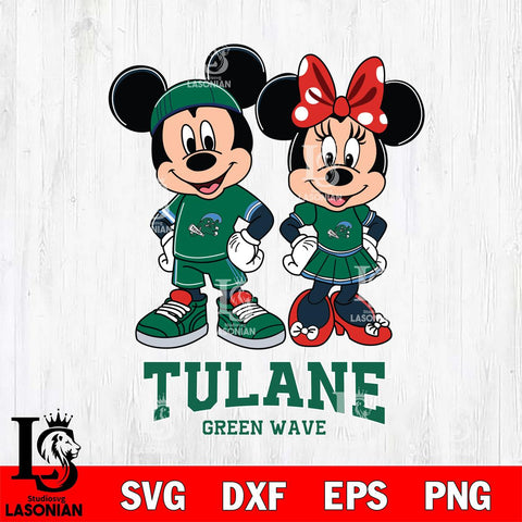 Tulane Green Wave Mickey And Minnie Rugby Svg Eps Dxf Png File, NCAA svg , Digital Download , Instant Download, Cricut File