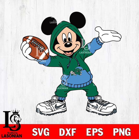 Tulane Green Wave Mickey Disney Football Christmas File Cut, NCAA SVG DXF EPS PNG FILE, Digital Download , Criucut , Silhouette