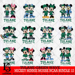 Tulane Green Wave Mickey Minnie Mouse NCAA Bundle 12 Svg Eps Dxf Png File, Bundle NCAA svg , File Cut , Digital Download , Instant Download, Cut Svg Files