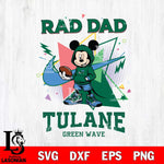 Tulane Green Wave Mickey Wearing Hoodie Rad Dad SVG DXF EPS PNG FILE, NCAA File Cut,Digital Download,Instant Download