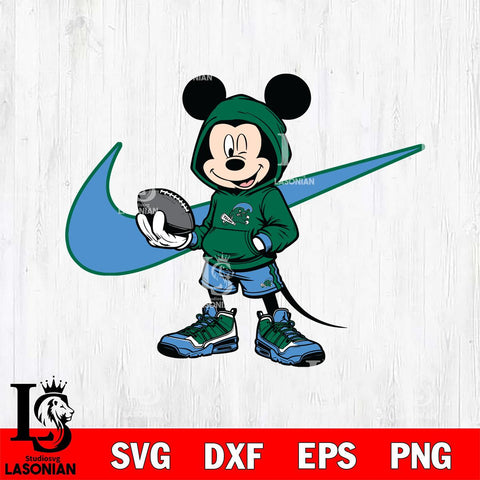 Tulane Green Wave Mickey Wearing Hoodie Sport Svg Eps Dxf Png File, NCAA svg, Digital Download, Instant Download