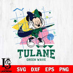 Tulane Green Wave Minnie Mouse Dancing SVG DXF EPS PNG FILE, NCAA File Cut,Digital Download,Instant Download
