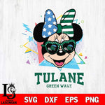 Tulane Green Wave Minnie Mouse Love Sport SVG DXF EPS PNG FILE, NCAA File Cut,Digital Download,Instant Download