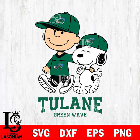 Tulane Green Wave Peanuts Snoopy Friends SVG DXF EPS PNG FILE,Snoopy File Cut, NCAA Digital Download,Instant Download,Christmas Silhouette