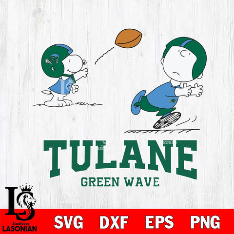 Tulane Green Wave Peanuts play football SVG DXF EPS PNG FILE,Snoopy File Cut, NCAA Digital Download,Instant Download,Christmas Silhouette