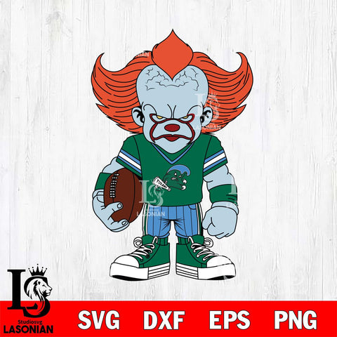 Tulane Green Wave Pennywise Horror Sport 11 Svg Eps Dxf Png File, Digital Download