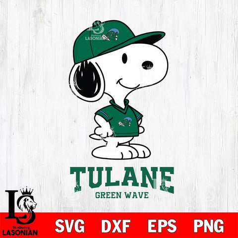 Tulane Green Wave Snoopy Football sport SVG DXF EPS PNG FILE,Snoopy File Cut, NCAA Digital Download,Instant Download,Christmas Silhouette