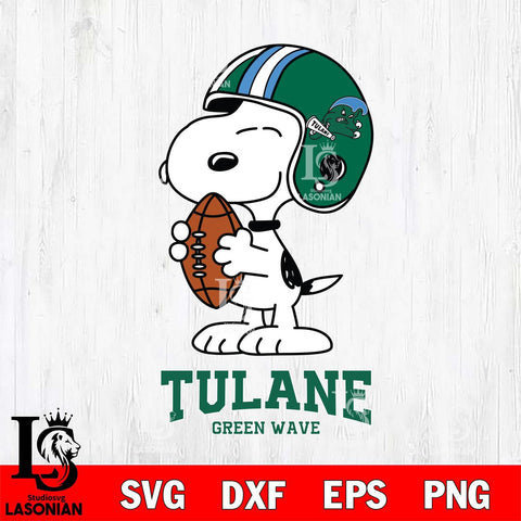 Tulane Green Wave Snoopy Rugby Svg Eps Dxf Png File, NCAA svg , Digital Download , Instant Download, Cricut File