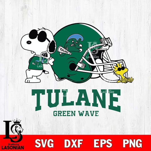 Tulane Green Wave Snoopy Sport 2 Svg Eps Dxf Png File, Digital Download