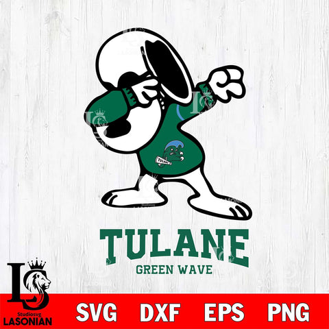 Tulane Green Wave Snoopy Sport 3 Svg Eps Dxf Png File, Digital Download