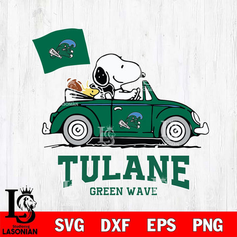 Tulane Green Wave Snoopy Sport 5 Svg Eps Dxf Png File, Digital Download