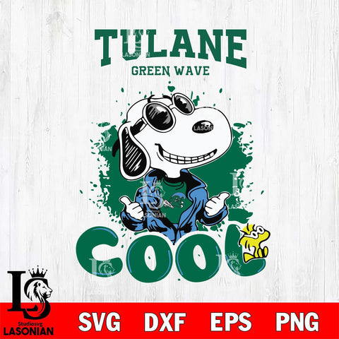 Tulane Green Wave Snoopy Sport 7 Svg Eps Dxf Png File, Digital Download