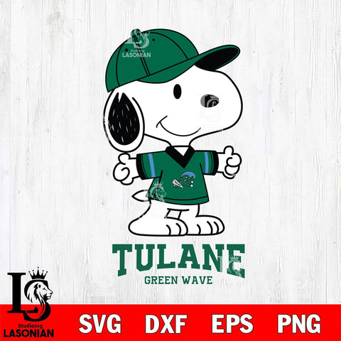 Tulane Green Wave Snoopy football SVG DXF EPS PNG FILE,Snoopy File Cut, NCAA Digital Download,Instant Download,Christmas Silhouette