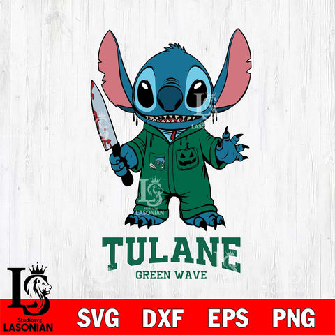 Tulane Green Wave Stitch Horror 2 Svg Eps Dxf Png File, NCAA svg, Digital Download, Instant Download