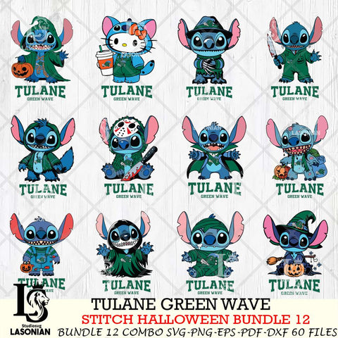 Tulane Green Wave Stitch Horror Bundle 12 SVG Svg Eps Dxf Png File, NCAA svg, Digital Download, Instant Download