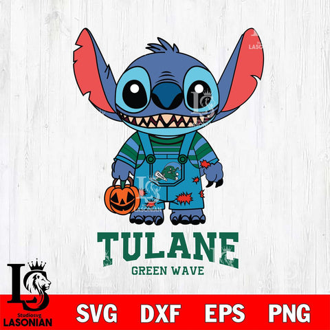 Tulane Green Wave Stitch Horror Halloween Svg Eps Dxf Png File, NCAA svg, Digital Download, Instant Download