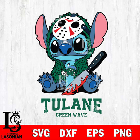 Tulane Green Wave Stitch Jason Voorhees Svg Eps Dxf Png File, NCAA svg, Digital Download, Instant Download