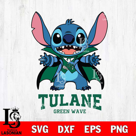 Tulane Green Wave Stitch Vampire halloween Svg Eps Dxf Png File, NCAA svg, Digital Download, Instant Download