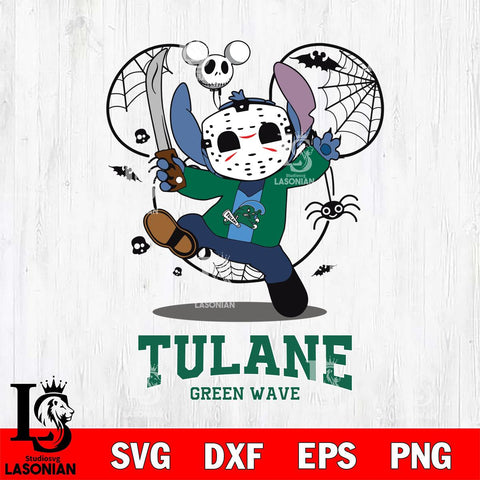 Tulane Green Wave Stitch jason voorhees Halloween Svg Eps Dxf Png File, Digital Download, Instant Download